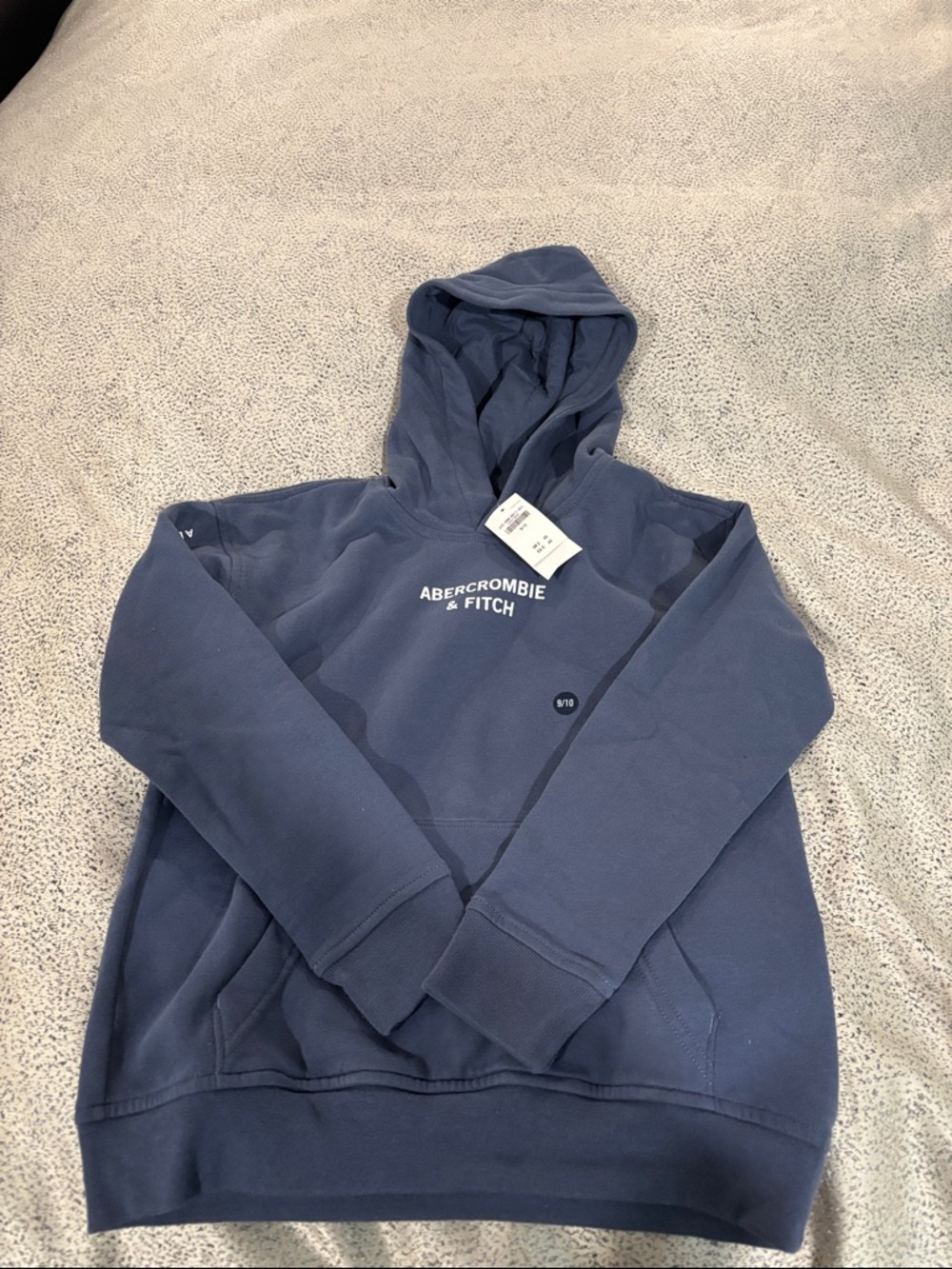 Abercrombie & Fitch Kids - Blue Pullover Hoodie with White Logo - Boys Size 9/10
